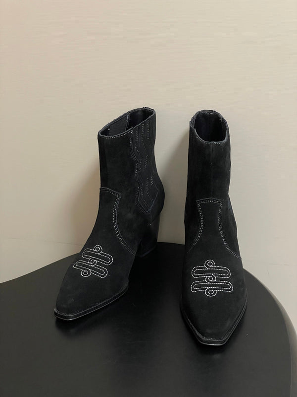 HM Lissa Chelsea Boots 70 Black in Suede 593784