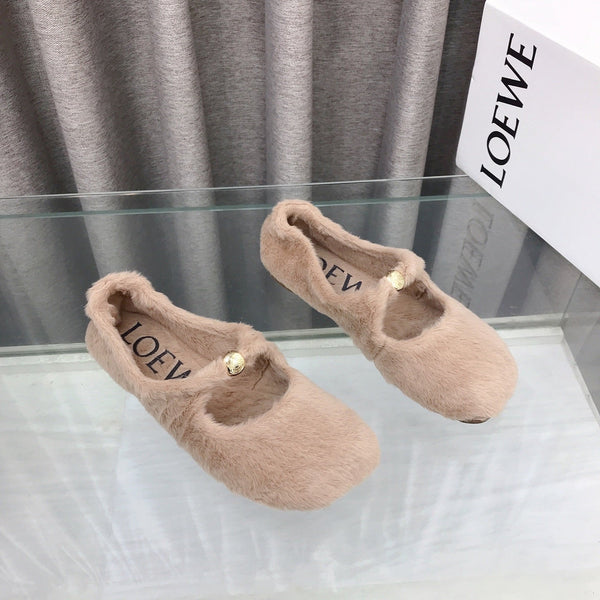 Loewe 2026 Ballet Flat Beịge in Wool 597431