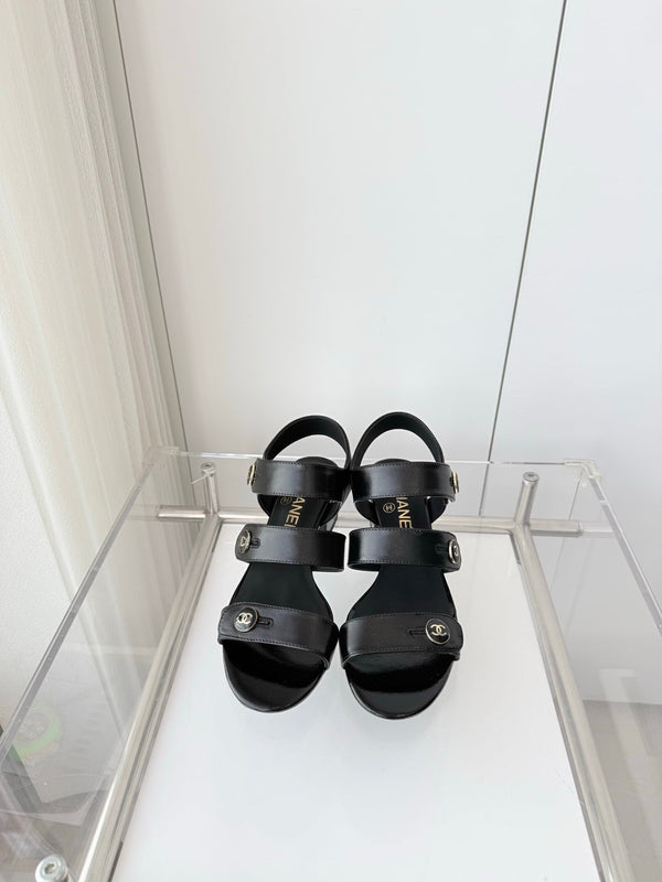 Talons Chanel 26 Turnlock 40 Noirs en agneau 597403