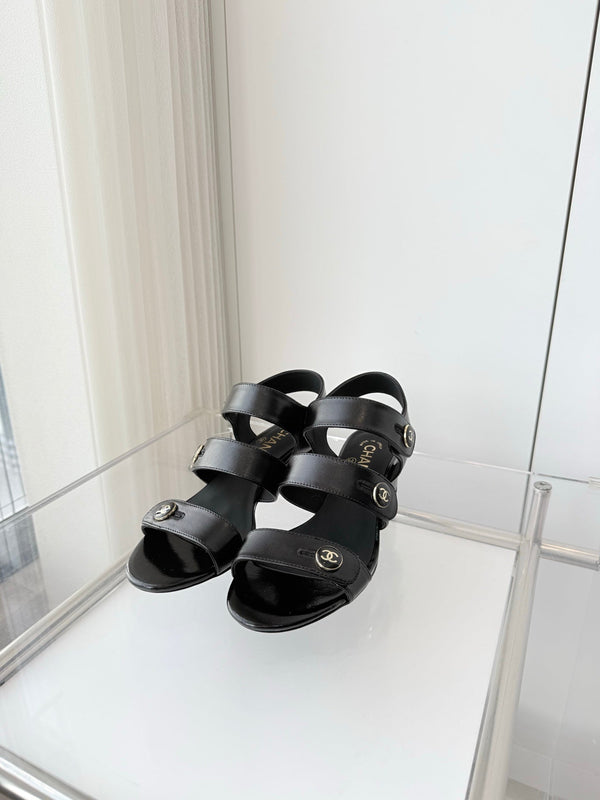 Talons Chanel 26 Turnlock 40 Noirs en agneau 597403