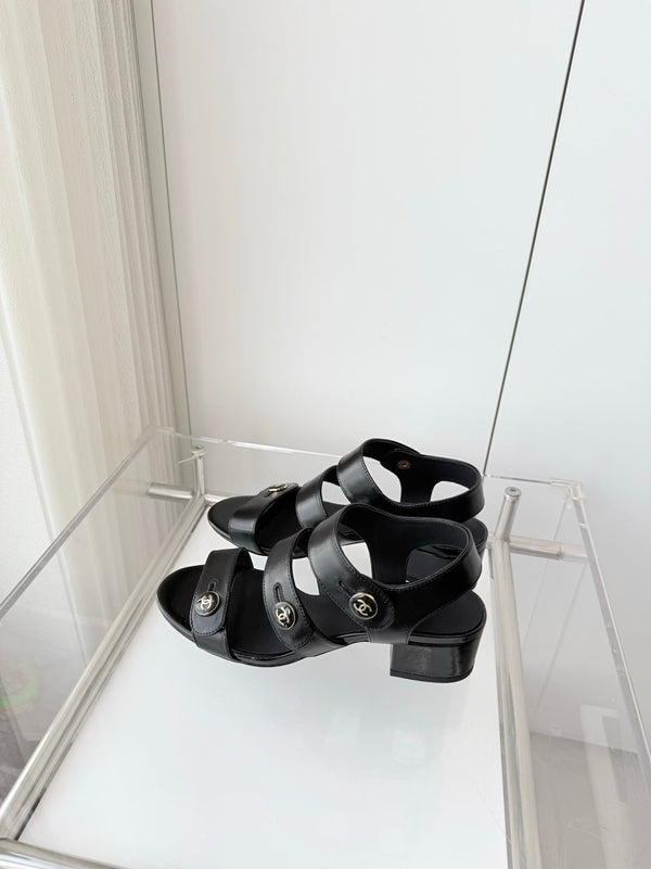 Talons Chanel 26 Turnlock 40 Noirs en agneau 597403