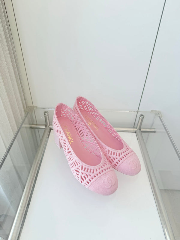 Chanel 26 Ballerines Femme 50 Roses en Tissu 597341