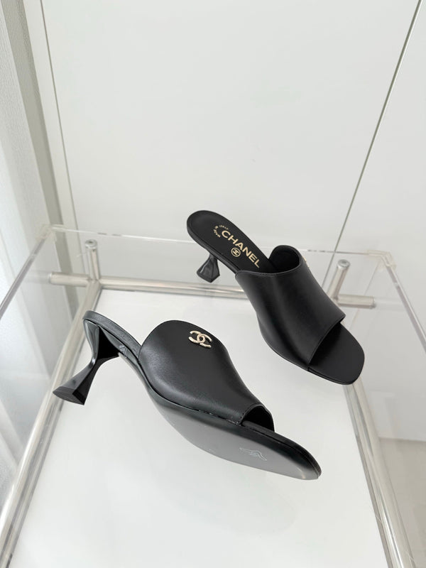 Chanel 26 Sandal 70 Black in Lambskin 597364