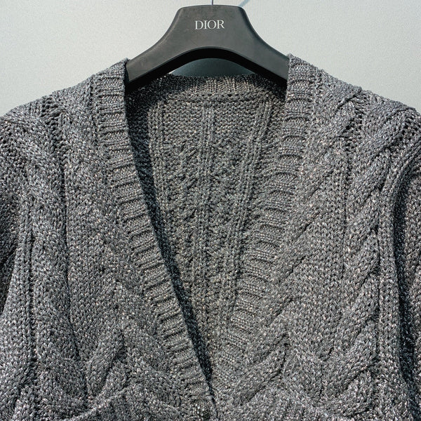 LV 25 Crochet V-Neck Trendy Button-Up Cardigan