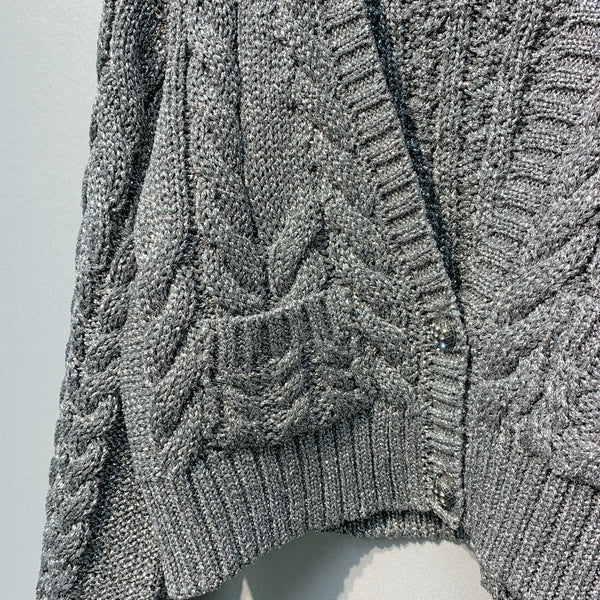 LV 25 Crochet V-Neck Trendy Button-Up Cardigan