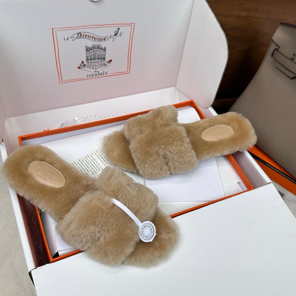 HM Oran Sandale Velours de laine beige clair 598194
