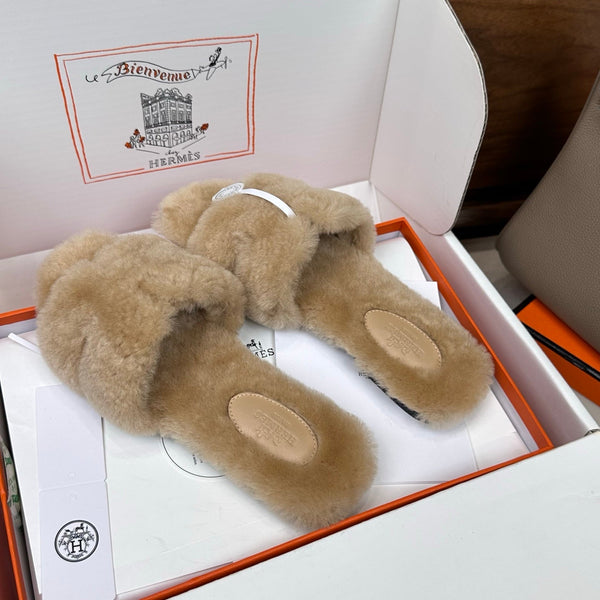 HM Oran Sandale Velours de laine beige clair 598194
