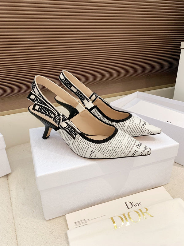CD Sandales J'Adior Strappy à Bride Arrière Ouverte 65 Blanches en Peau de Mouton 598121