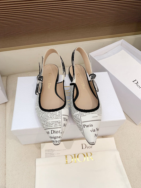 CD J'Adior Strappy Open Back Sandals White in Sheepskin 598120