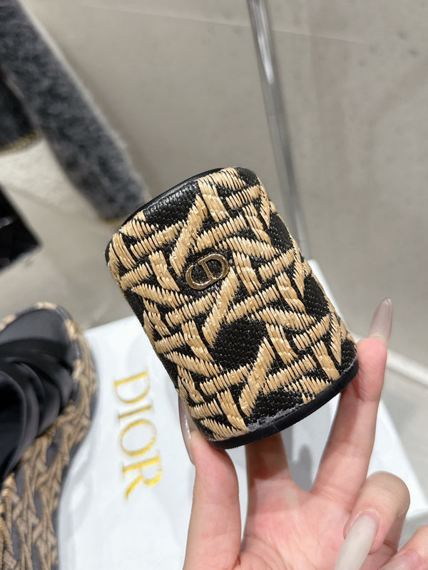 CD 25SS D-Attitude Wedge Sandals 90 Black in Cowhide 598110