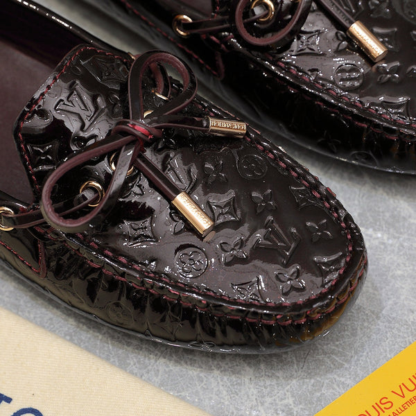 LV Gloria Loafer Dark Burgundy Cowhide Patent 600753