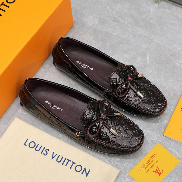 LV Gloria Loafer Dark Burgundy Cowhide Patent 600753