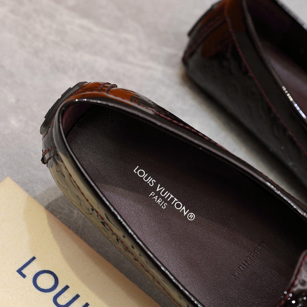 LV Gloria Loafer Dark Burgundy Cowhide Patent 600753