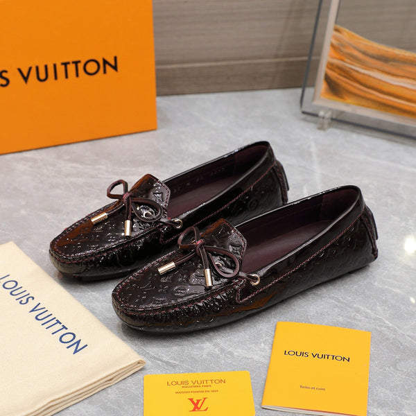 LV Gloria Loafer Dark Burgundy Cowhide Patent 600753