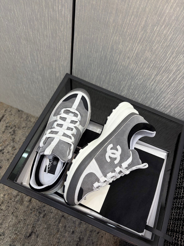 Chanel 26 Quilted Classic Sneaker Gray in Lambskin 602474