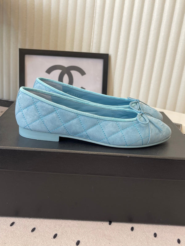 CC Ballerines bleues en daim 611698
