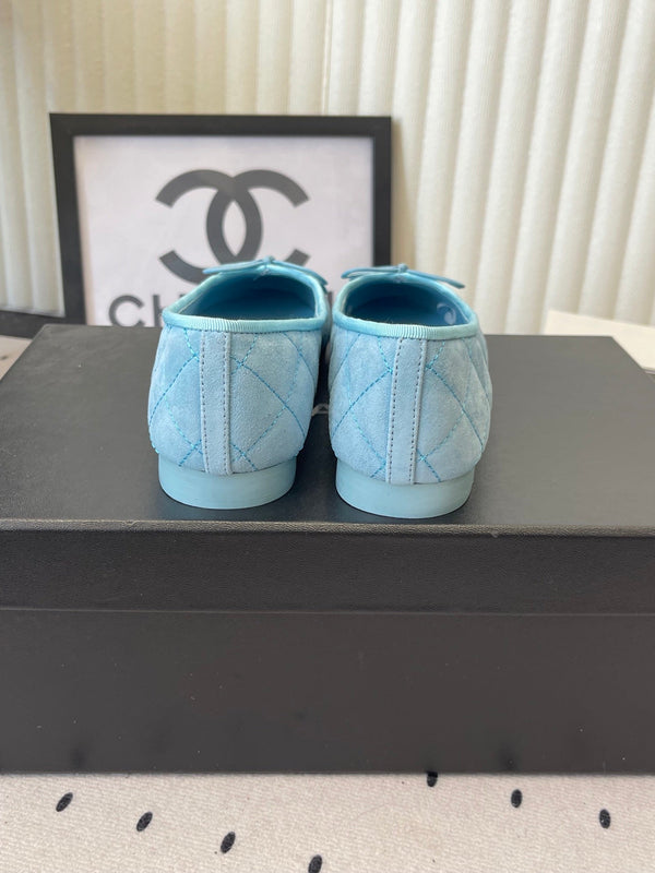 CC Ballerines bleues en daim 611698