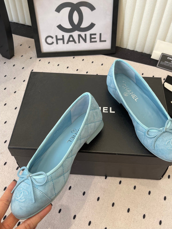 CC Ballerines bleues en daim 611698