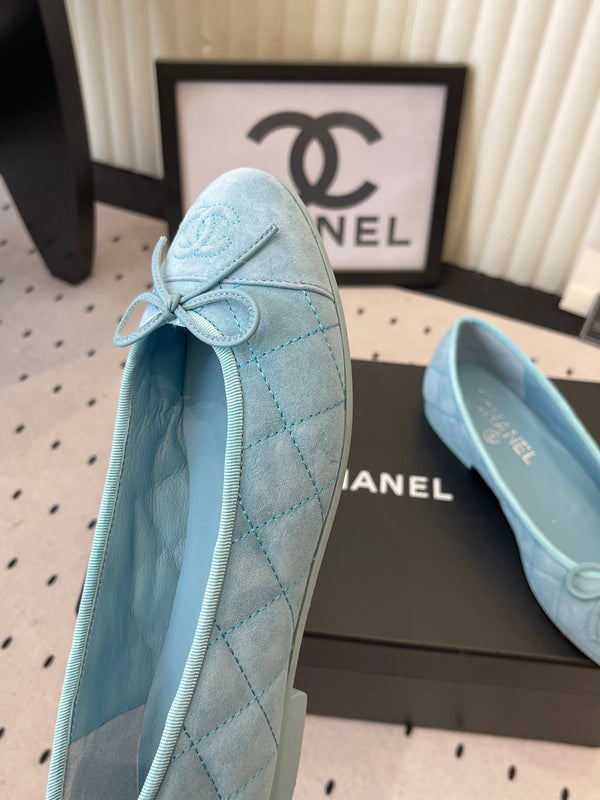 CC Ballerines bleues en daim 611698