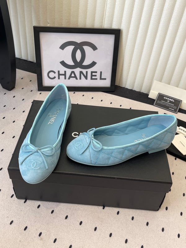 CC Ballerines bleues en daim 611698