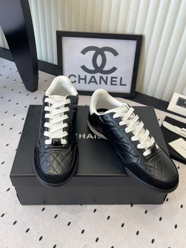 Chanel Coco Baskets Baseball Noir en Cuir de Vachette 611670