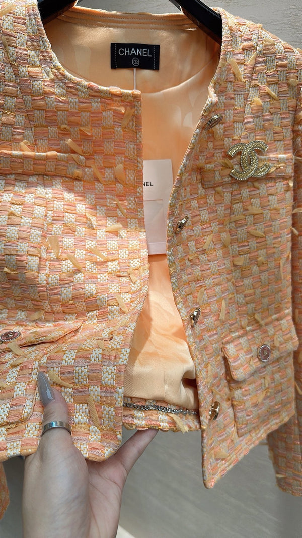 VESTE CHANEL SWEET GIRL TWEED ORANGE