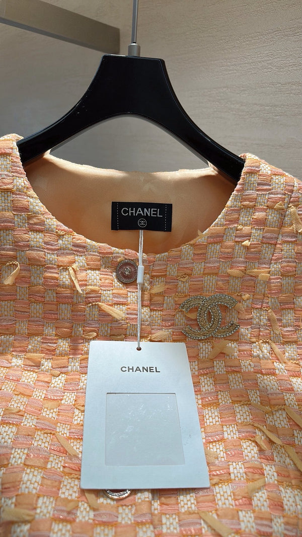 GILET CHANEL SWEET GIRL EN TWEED ORANGE