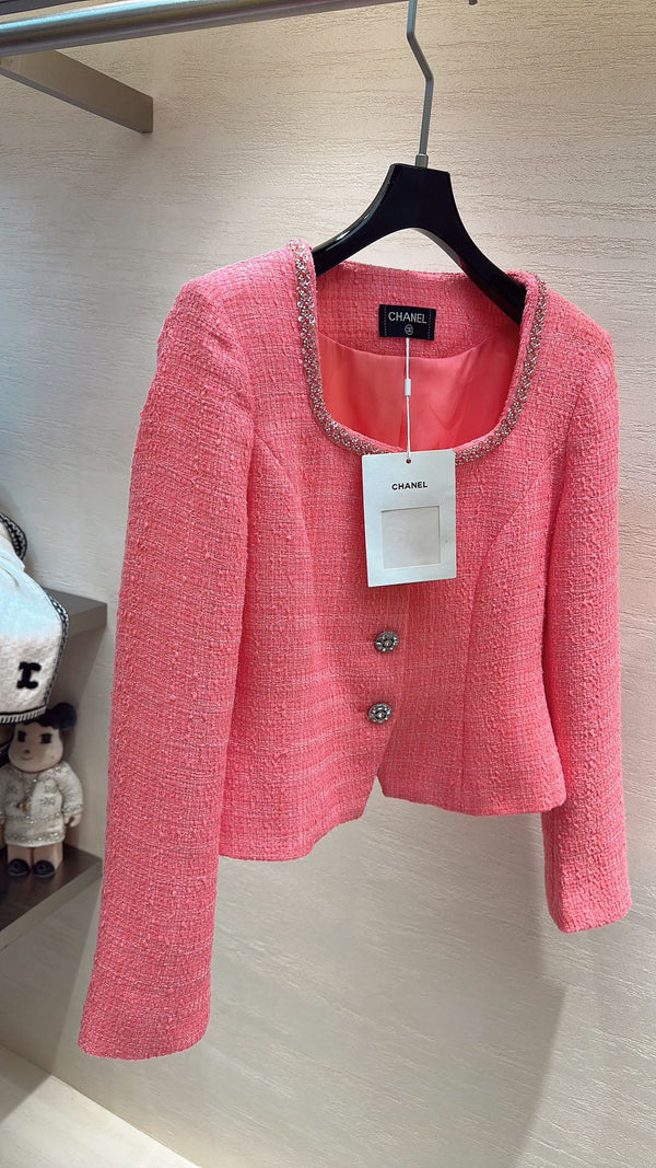 VESTE CHANEL ROSE EN TWEED