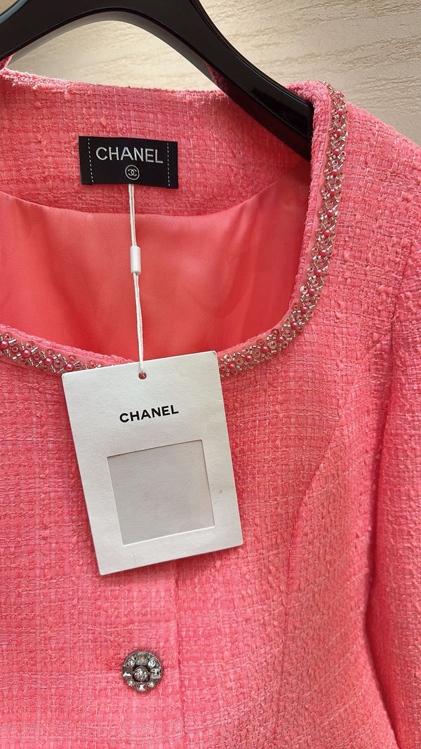 VESTE CHANEL ROSE EN TWEED