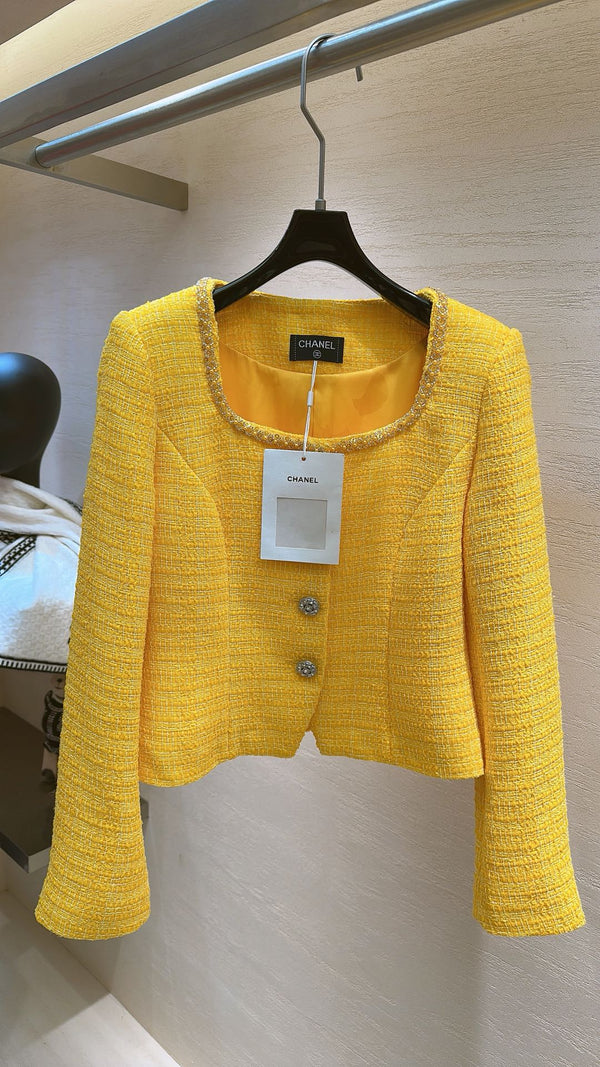 VESTE CHANEL JAUNE EN TWEED