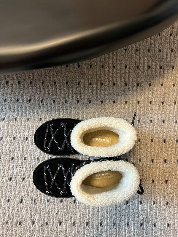 Bottes de neige Miu 26 noires en daim 614799
