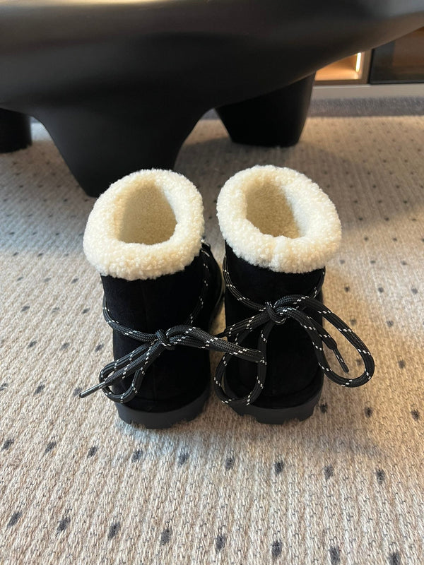 Bottes de neige Miu 26 noires en daim 614799