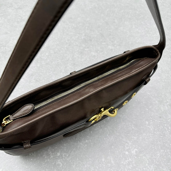 Miu Miu Aventure Shoulder Bag 40cm Brown in Sheepskin