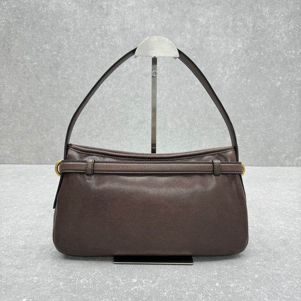 Miu Miu Aventure Shoulder Bag 33cm Brown in Sheepskin