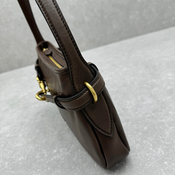 Miu Miu Aventure Shoulder Bag 33cm Brown in Sheepskin