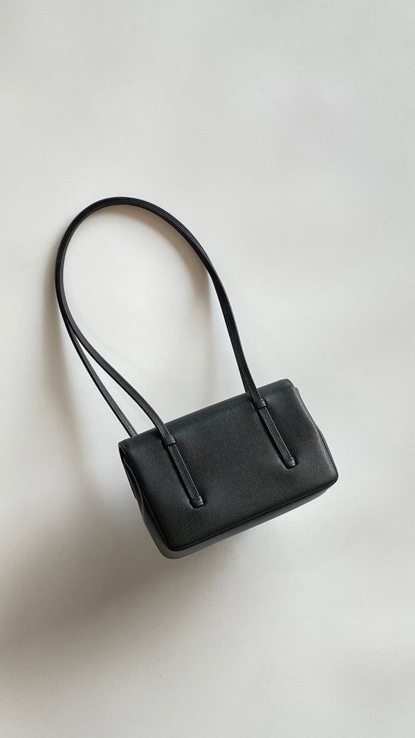 MM 26 Coco Long Shoulder Strap Flap Black Bag in Cowhide (Copy)