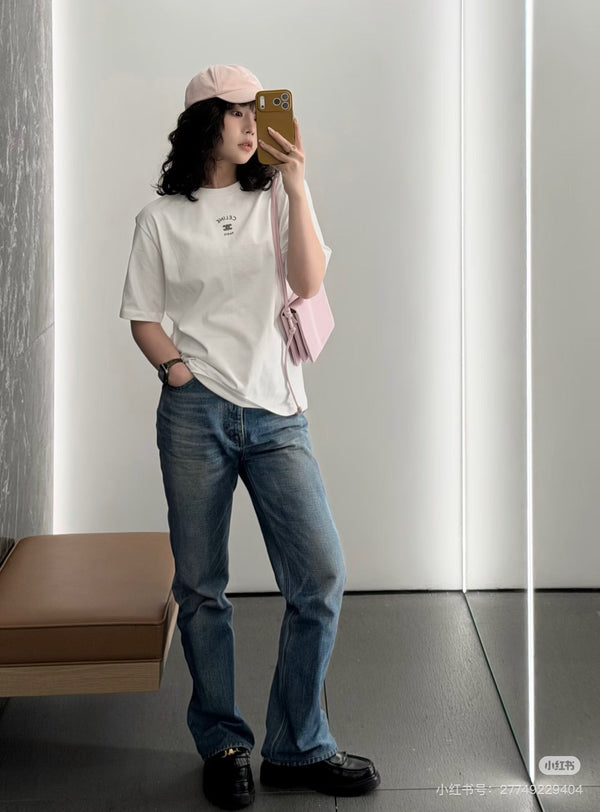 Celine 26ss Short-Sleeve T-Shirt White in Cotton