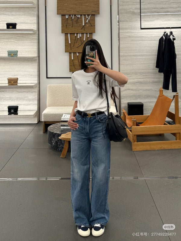 Celine 26ss Short-Sleeve T-Shirt White in Cotton