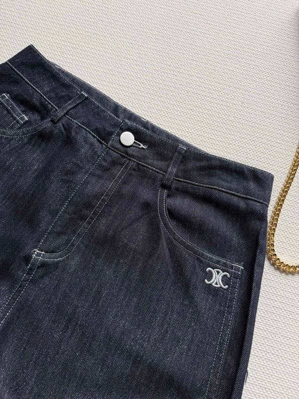 Celine 26SS Straight-leg Jeans Navy Blue in Denim