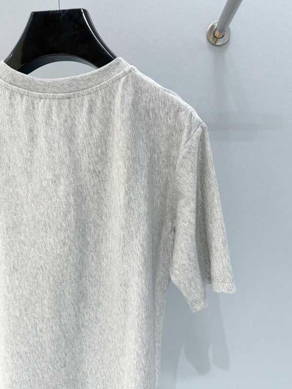 Celine 26SS Letter Print Short-Sleeve T-Shirt Light Gray in Cotton 940029