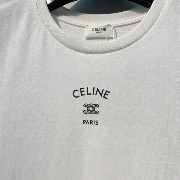 Celine 26SS White Short-Sleeve T-Shirt in Cotton 101585