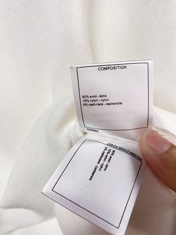 Gilet bicolore Chanel blanc en laine 125484