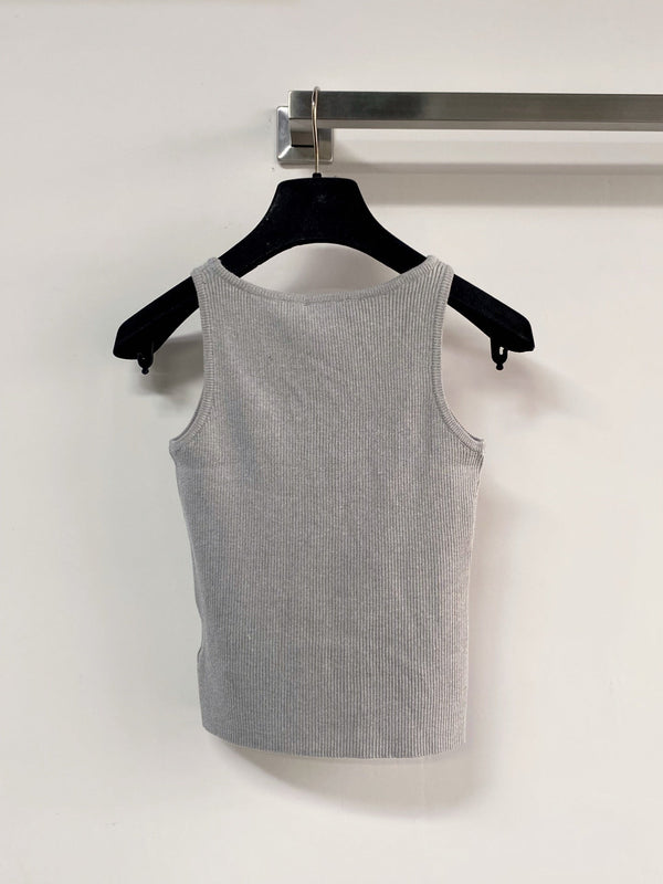 Gilet Chanel Bicolore Gris en Polyester 125480