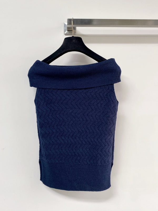Gilet Chanel Bleu Marine en Laine 125461