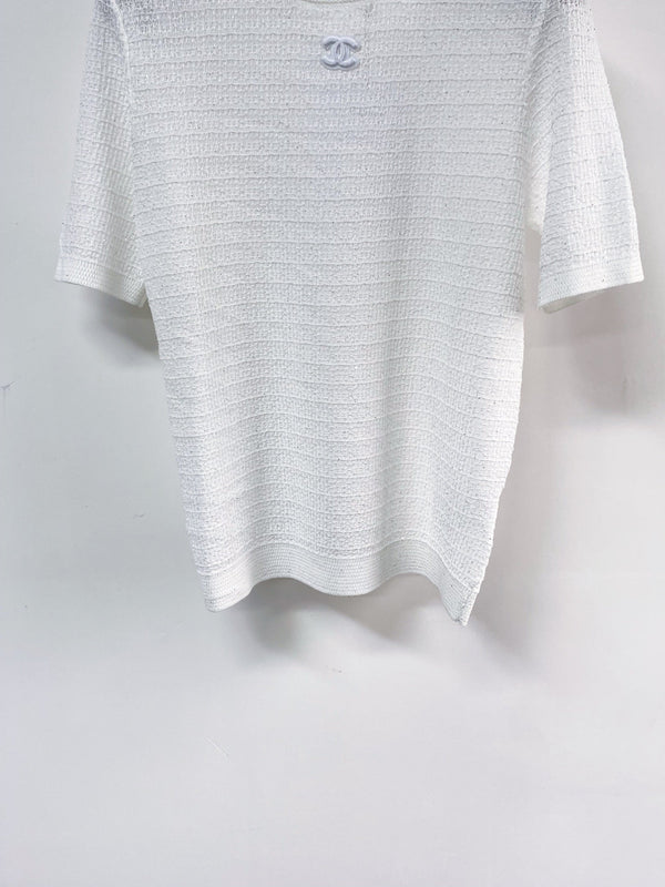 T-shirt Chanel manches courtes blanc en Tencel 125447