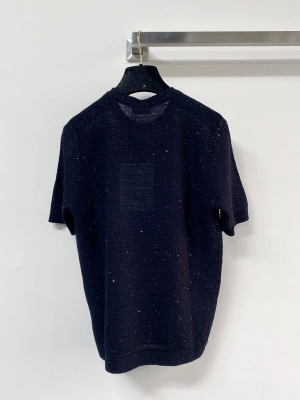 T-shirt manches courtes Chanel bleu marine en Tencel 125446