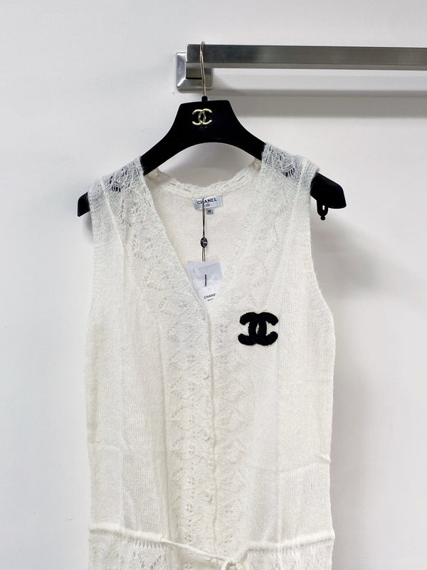 Gilet Chanel blanc en laine 125440