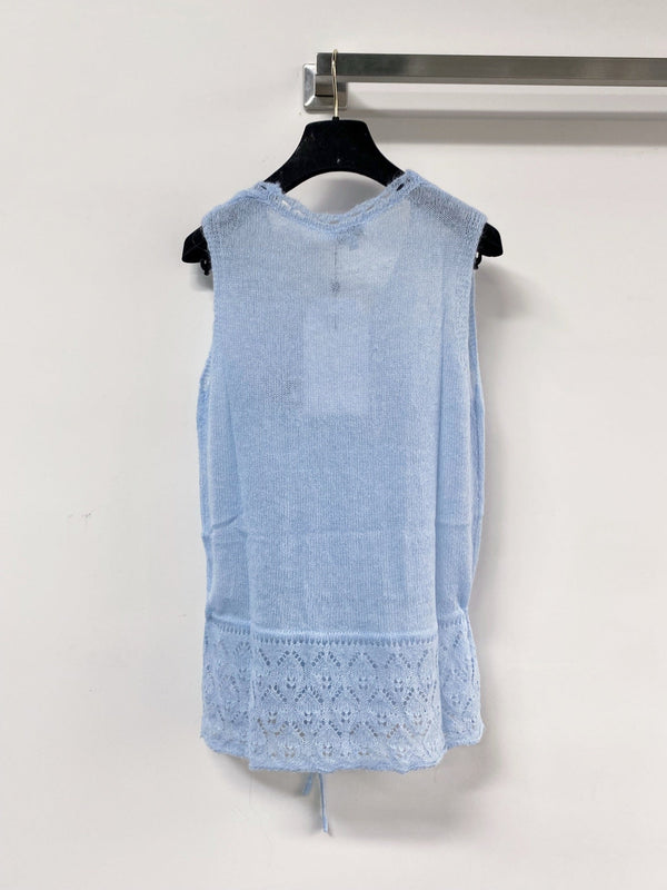 Gilet Chanel bleu en laine 125439