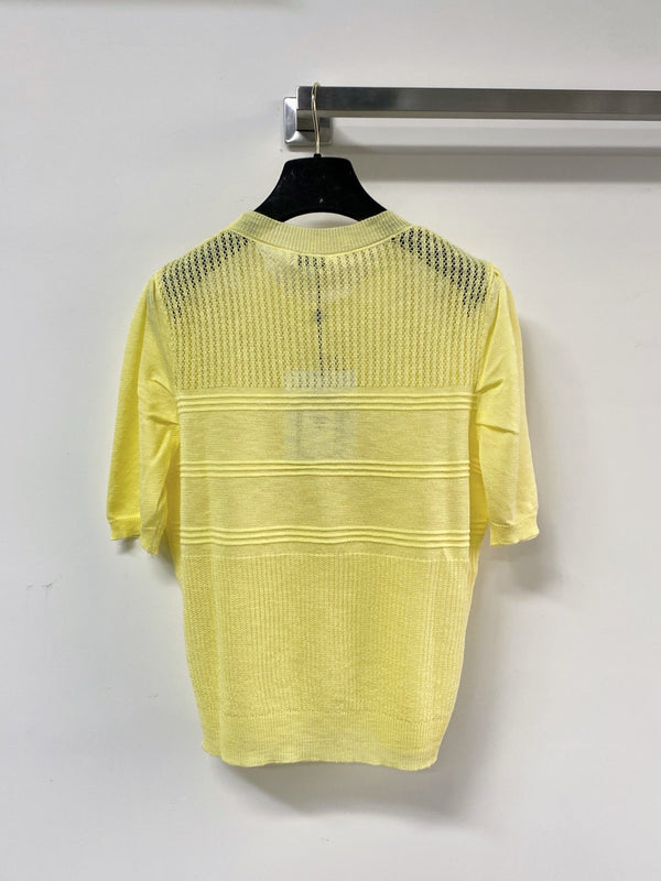 T-shirt Chanel à manches courtes jaune en acrylique 125437
