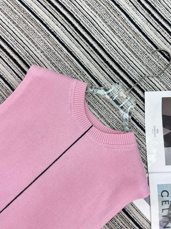 Gilet Chanel Rose en Cachemire 133566